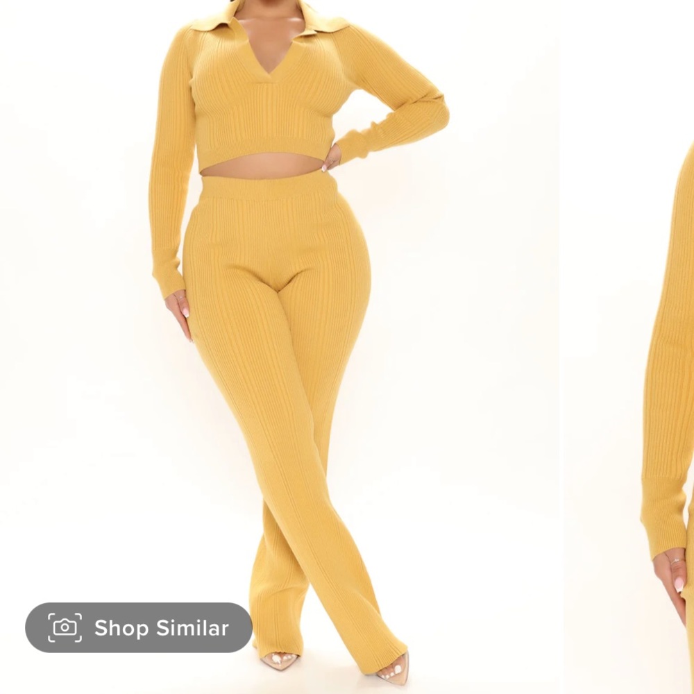 Yellow Sweater Set Fashion Nova 1X